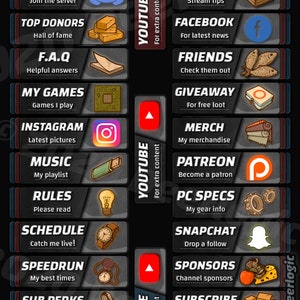 Twitch panels &quot;concrete&quot; - 25 variants included