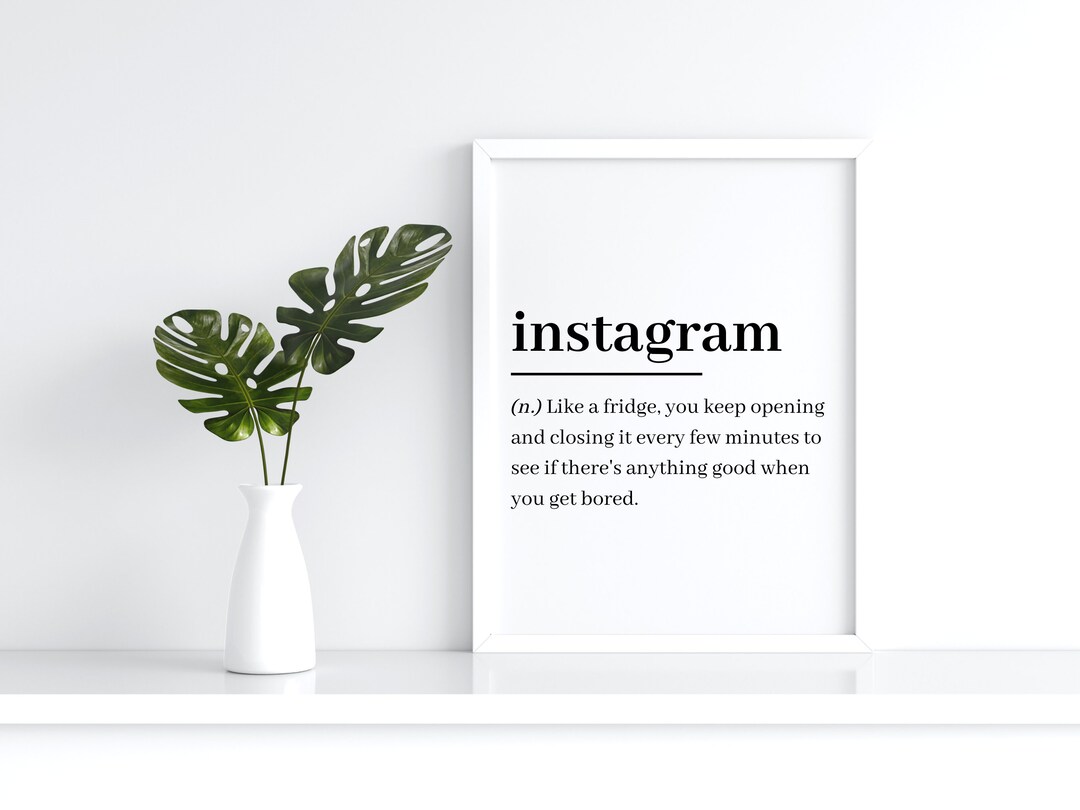 Instagram Funny Definition Print Word Meaning Black and White