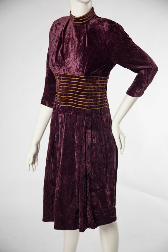 Stunning 1940s Purple Velvet  - Small - image 6