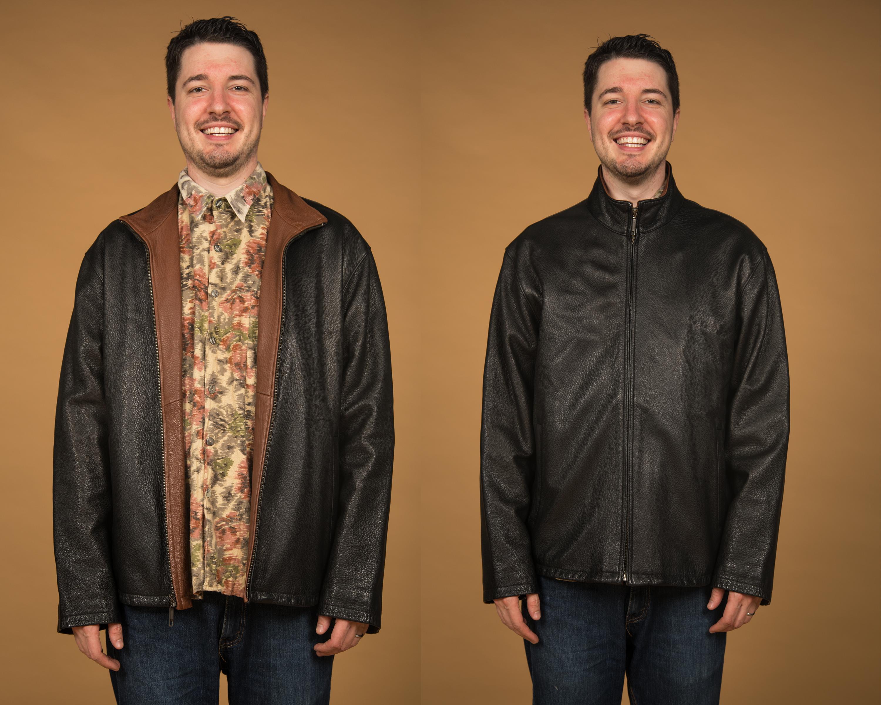 Vintage Paul Stuart Black and Brown Leather Jacket - XL - Etsy