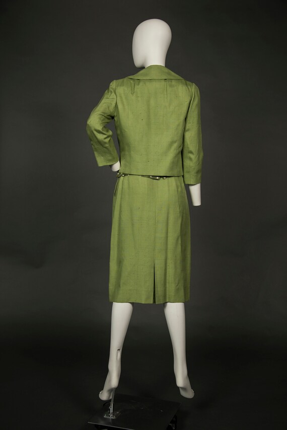 Amazing 1950s Rothmoor NWT 3 Piece Suit Green Sil… - image 7