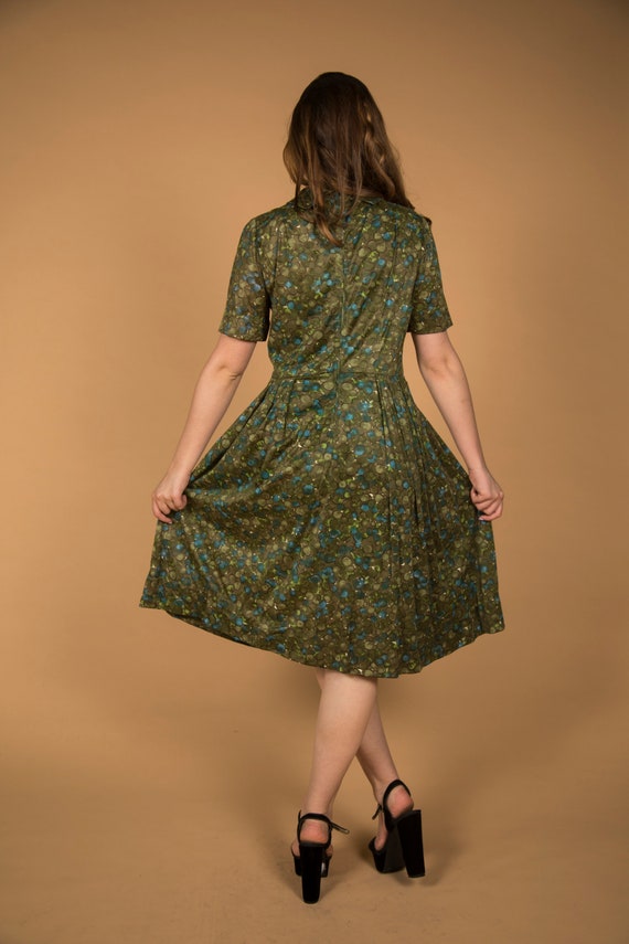 Cute 1960s Green Bubble Circle Design Dress Pussy… - image 6