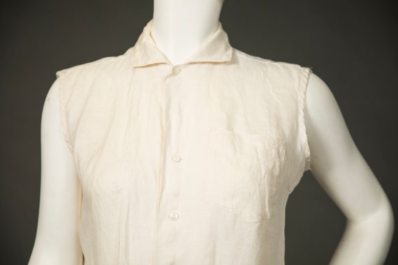 1940s Shapely Classic Sanforized Irish Linen Whit… - image 6