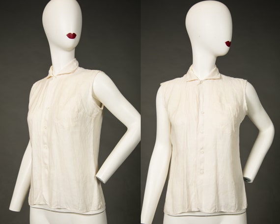 1940s Shapely Classic Sanforized Irish Linen Whit… - image 1