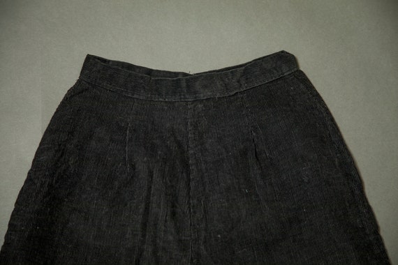 1940s Black Corduroy High Waisted - Extra Small - image 4