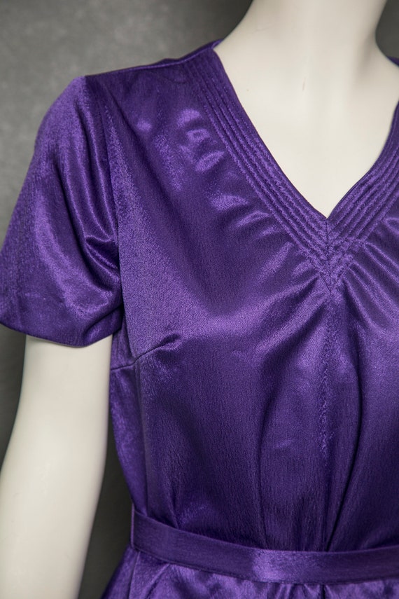Lovely 1970s Disco Shinny Purple Dress, Union Mad… - image 4