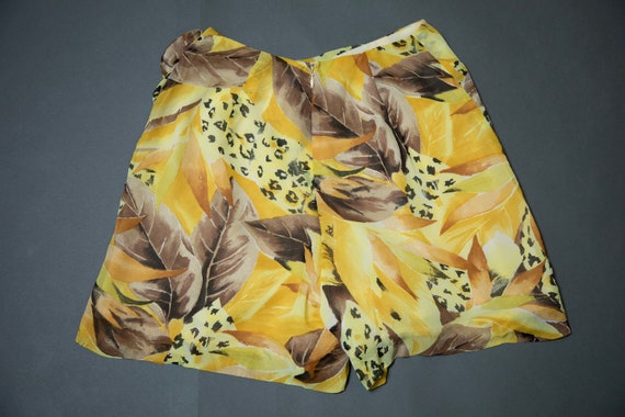 1990s Cache Yellow and Black Skort Short - Small - image 2