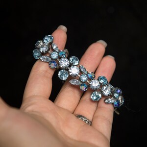 Stunning Midcentury Rhinestone Blue Tone Bracelet NEW W TAGS