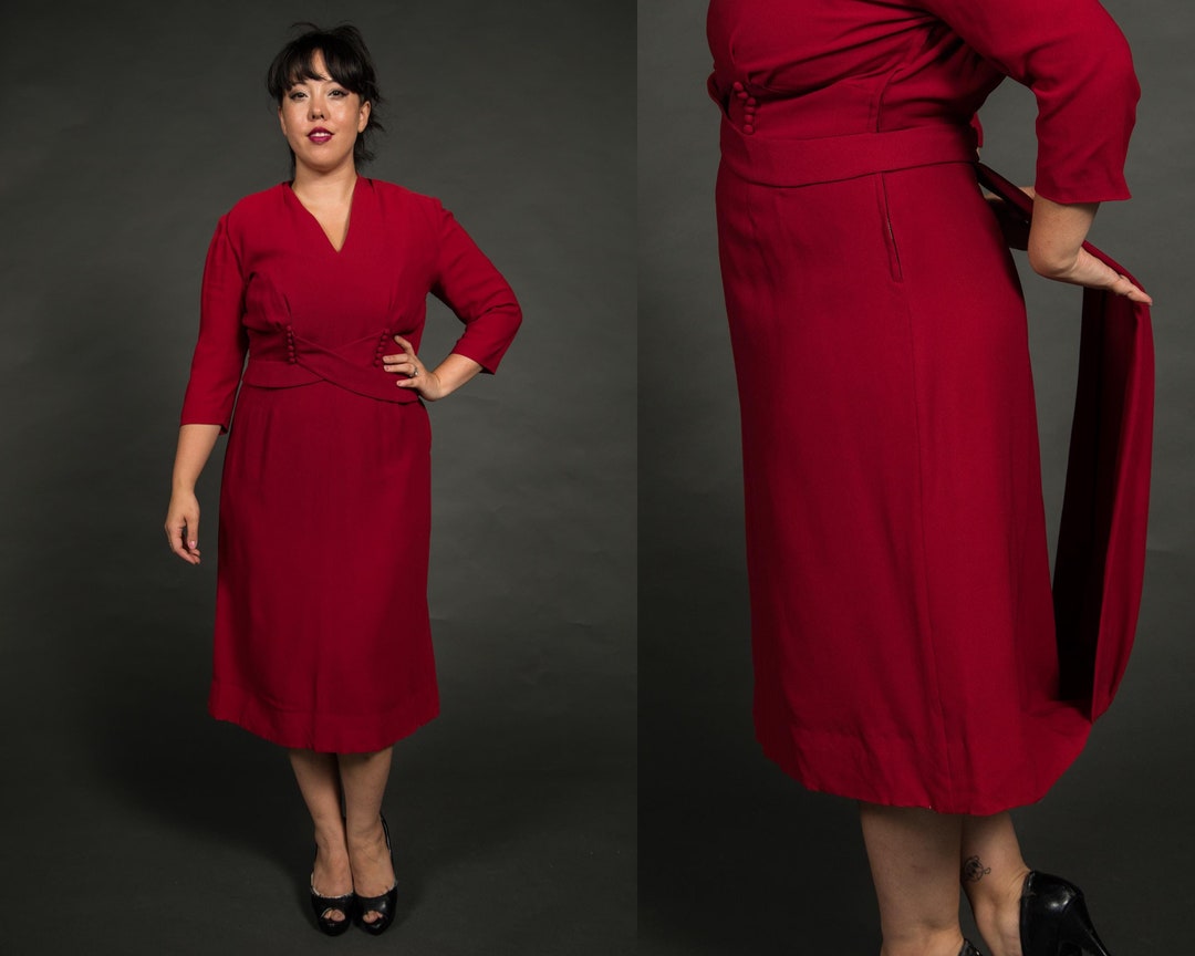 Red Robe All Viewpoints 1940s - 1950s Young Viewpoint Red Dress - 1x, XL - Etsy