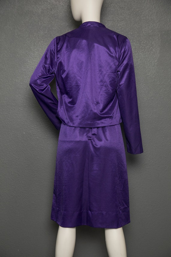 Lovely 1970s Disco Shinny Purple Dress, Union Mad… - image 8
