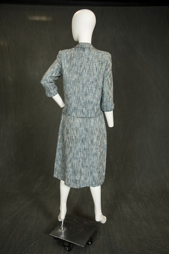 1940s Nancy Gale Blue and White 2 Piece Skirt Sui… - image 4