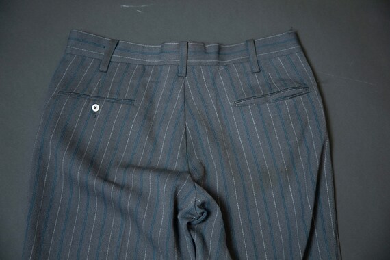 1970s McLean Gray Pants with Blue and White Strip… - image 4