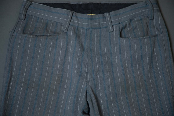 1970s McLean Gray Pants with Blue and White Strip… - image 9