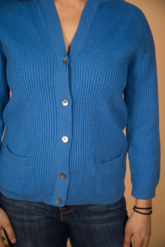 Adorable 1950s Blue Wool Cardigan Italian by I Ma… - image 7