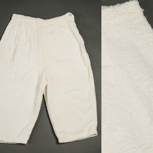 1960s White Terry Cloth Capri Clam Digger Pedal Pushers - Small