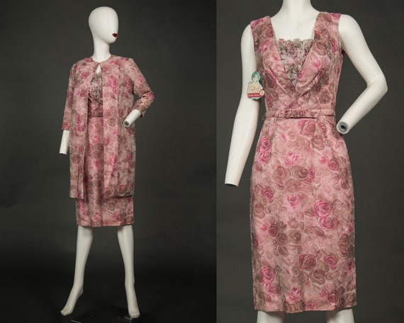 New 1960s Soptra Fabric Dress, Belt and Jacket Se… - image 1