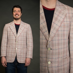 1950s - 1960s Mervyns Mens Red White Blue Jacket Suit - Medium, Large