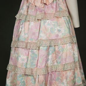 Adorable 1980s Pink Dress w White and Green Floral Print Small image 9