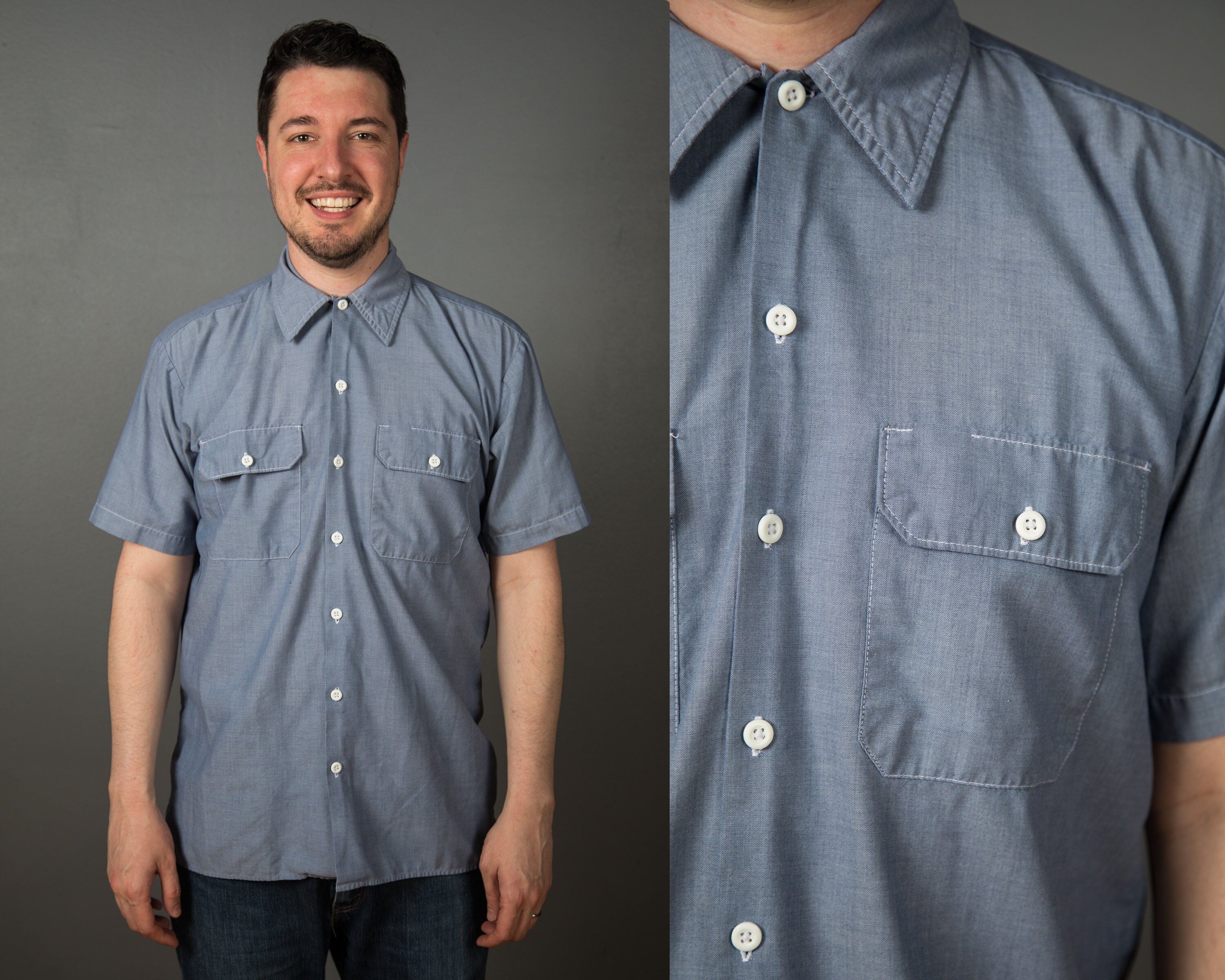 Dickies chambray shop short sleeve shirt