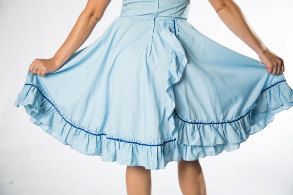 Fun 1960s Baby Blue Country Line dance dress with… - image 7