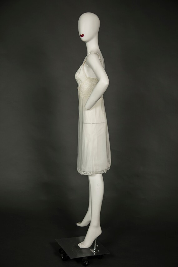 1950s Barbizon Tafredda White Slip w Lace - Small - image 8