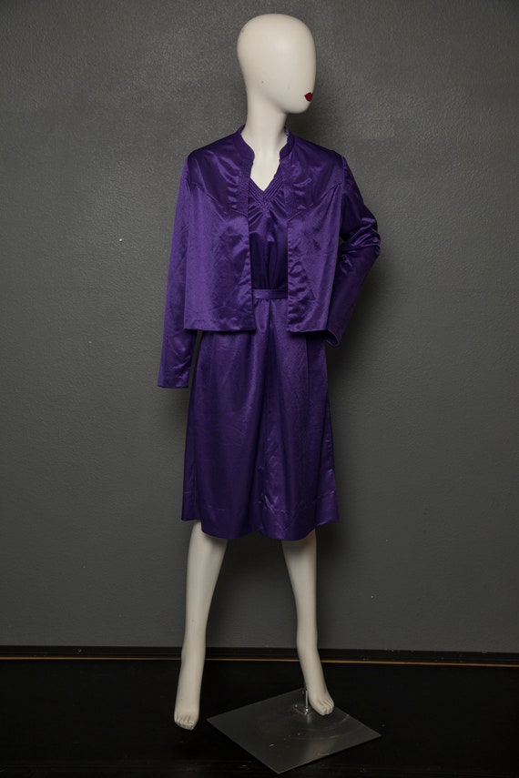 Lovely 1970s Disco Shinny Purple Dress, Union Mad… - image 3