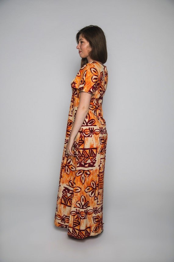 1970s Liberty House of Hawaii Orange Cream and Re… - image 3