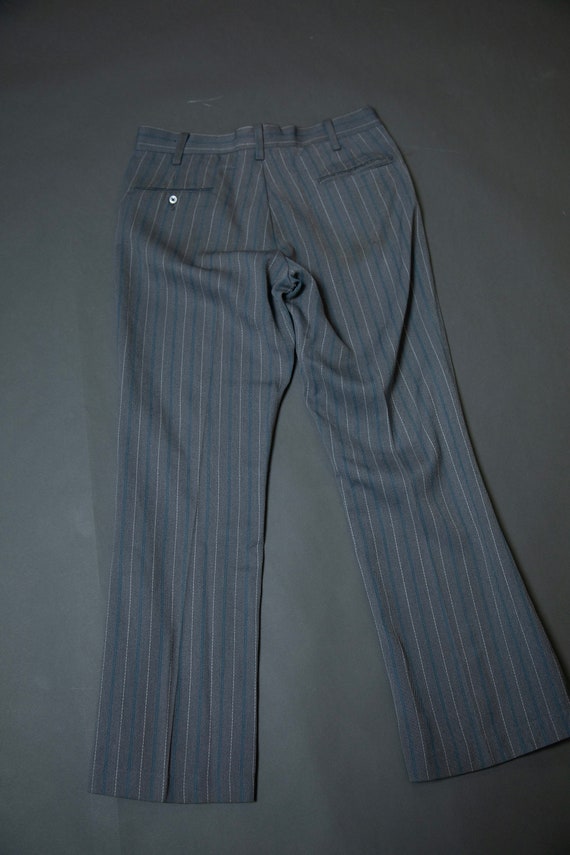 1970s McLean Gray Pants with Blue and White Strip… - image 8