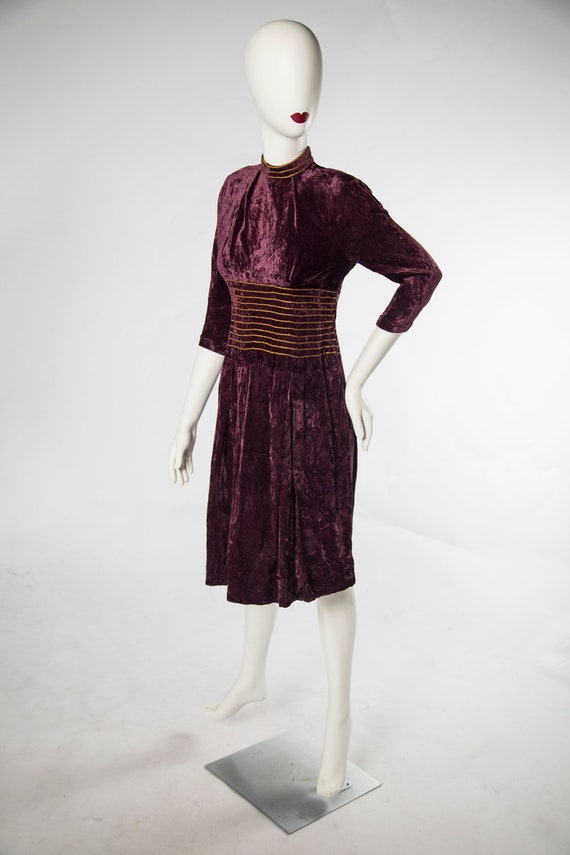 Stunning 1940s Purple Velvet  - Small - image 5