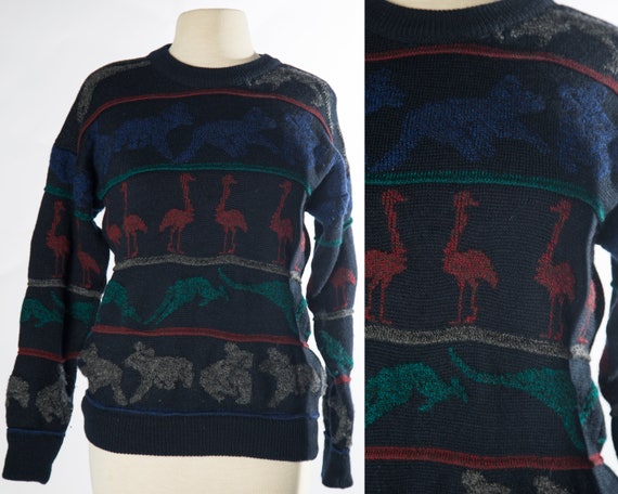 Warm 1990s Pure New Wool Black Sweatshirt by Hysport - Large