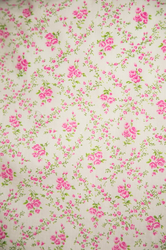 1950s Millicenti Pink Roses White Button Up Shirt - L… - Gem