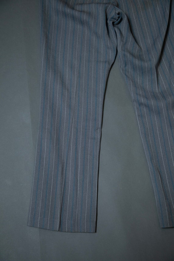 1970s McLean Gray Pants with Blue and White Strip… - image 5