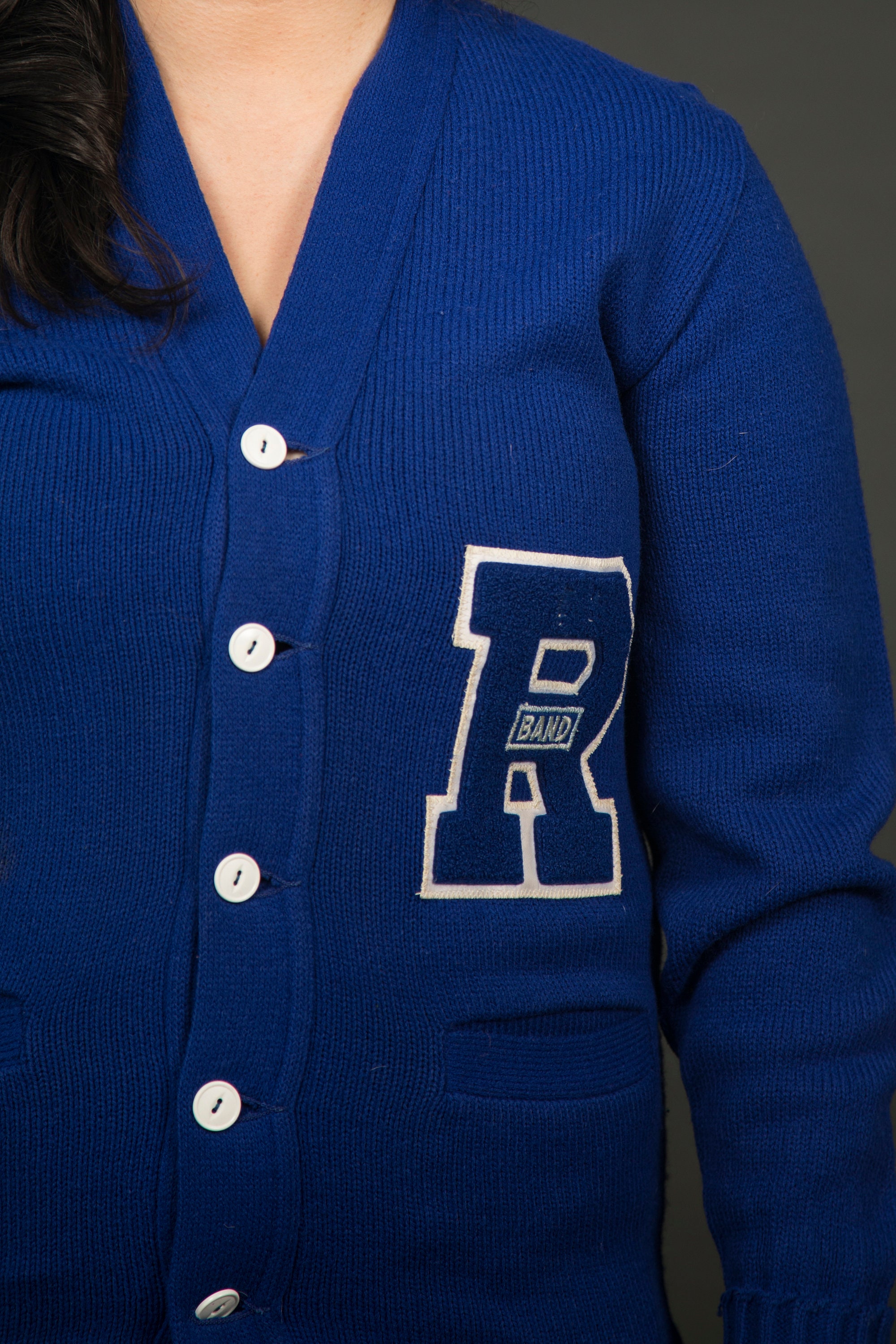 Athletic 1960s Blue Cardigan R Band by Bristol Products