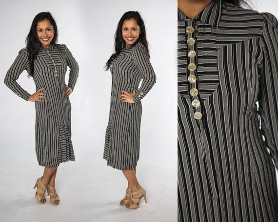 Stunning 1930s Art Deco Style Black and White Stri