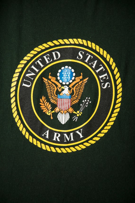 Vintage T-shirt United States Army Green Crew Nec… - image 7