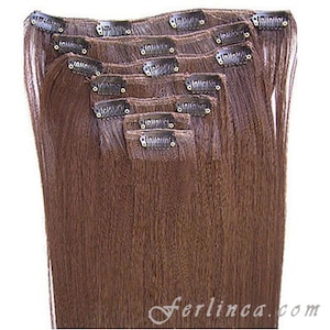 18&quot; 7pcs Clip in Straight /100% Human Hair