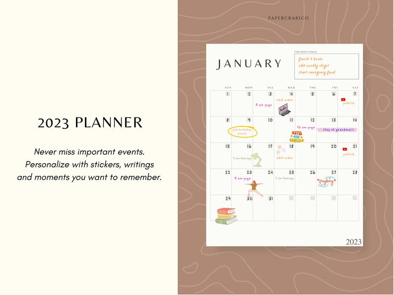 Digital Planner 2023 Minimal Undated Journal Finance Tracker Etsy