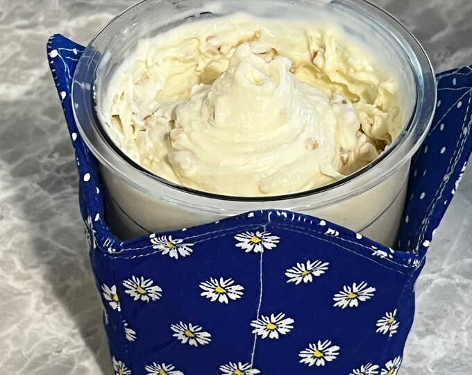 NINJA CREAMI Ice Cream Cozies in Kobalt Blue With Little Yellow/white Flowers two Sizes to