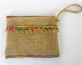 personalised straw clutch bag