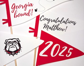 Custom Printable College Pennant Flags | Centerpiece Pennant Flag | College Flag | Graduation Decor | Personalizable Print