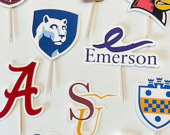 College Cupcake Topper | College Logo Food Topper | College Graduation Party Decor | Graduation Party Decor | Logo Topper