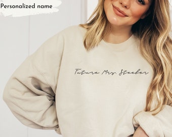 Future mrs sweatshirt, Personalized crewneck, Bride sweatshirt, Mrs sweatshirt, Future mrs shirt, Engagement present, Bridal shower gift