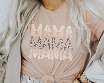 Mama shirt leopard print, Mama tee, Trendy mama shirt
