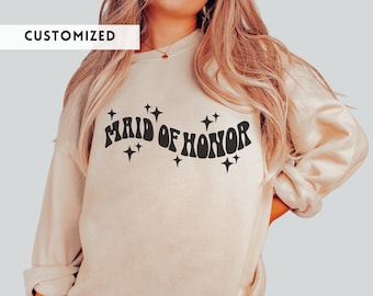 Maid of honor sweatshirt, Bridesmaid sweatshirt custom, Gift from bride, Winter bridesmaid gifts customized, Will you be my bridesmaid gift