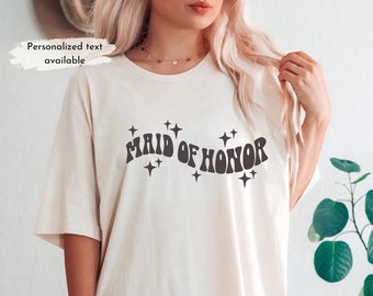 Bridesmaids getting ready outfits, Bridal party shirts, Maid of honor proposal, Custom bride t-shirt