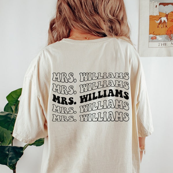 Mrs shirt Comfort Colors, Bride getting ready outfit, Custom Bride shirt, Retro Bridal shower gift, Engagement gift, Bride gifts