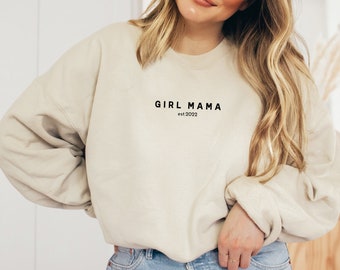 Girl mama sweatshirt, Custom Mom crewneck, Pregnant mom gift, First time mom gift, Pregnant friend gift