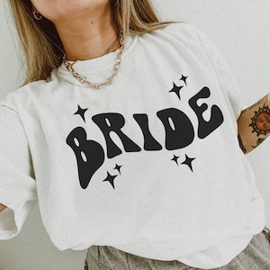 Retro bride shirt, Getting ready outfit for bride, Retro bachelorette party shirt, Groovy Bachelorette shirts