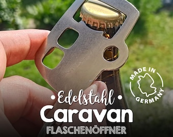 Wohnwagen Design Flaschenöffner aus Edelstahl
