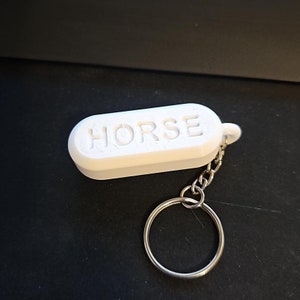 Unique 3D Printed &#39;Horse Pill&#39; Keychain: Funny Novelty Gift for Medical Professionals & Pharmacy Lovers